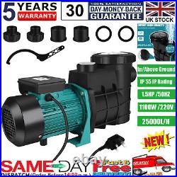 1.5HP Swimming Pool Pump In/Above Ground with Motor Strainer Filter 1100W-UK STOCK