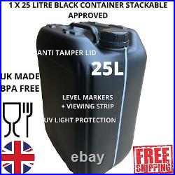 1 x 25 litre 25L 25000 ml new plastic bottle jerry can water container black
