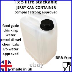 1 x 5 litre plastic bottle jerry can water container compact stackable NEW