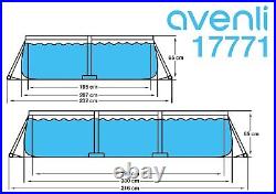 10 Feet Rectangular Large Frame Above Ground Swimming Pool Grey