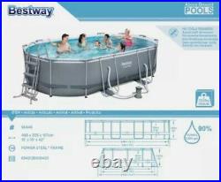 10 in set Bestway 56448 Frame Swimming Pool 16FT (488x305x107cm) Oval Frame