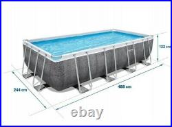 10 in set Bestway 56996 Swimming Pool 16 FT (488 x 244x 122 cm) Rectangular