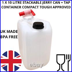 10 litre jerry can water carrier fully approved water safe stackable + tap