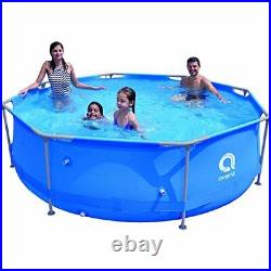 10ft Above Ground Swimming Pool for Kids Adults, Outdoor Steel Frame Round