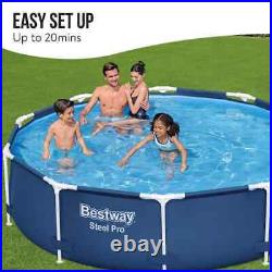 10ft BestWay Steel Pro Frame Swimming Pool Above Ground Filter Pump Navy 56679