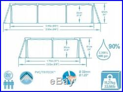 11in1 BestWay SWIMMING POOL 259x170 + Cover Rectangular Garden Above Ground Pool