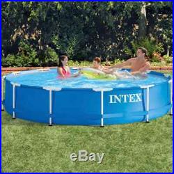 12ft x 30in Above Ground Swimming Pool Durable Metal Frame 28210NP Capacity Blue