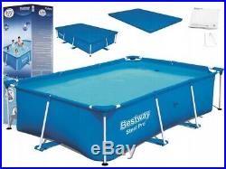 12in1 BestWay SWIMMING POOL 259x170 + Cover Rectangular Garden Above Ground Pool