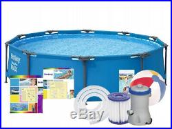 12in1 GARDEN SWIMMING POOL + PUMP 366cm 12FT Round Frame Above Ground Pool SET