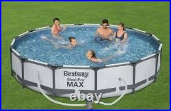 14 ft BestWay Steel Pro Frame Swimming Pool Set Above Ground With Filter Pump-UK