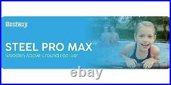 14FT Swimming Pool Above Ground Garden Outdoor Ladder Pump Cover Rattan Print