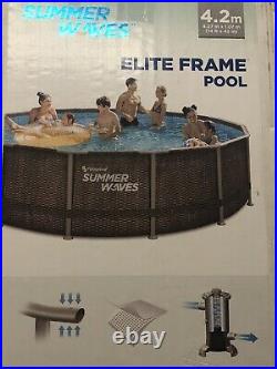 14ft Rattan Swimming Pool Complete Package Including Two Ride On Inflatables