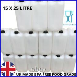 15 x 25 litre 25L 25000 ml new plastic bottle jerry can water container carrier