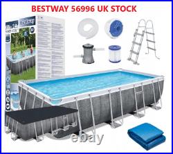 16FT Swimming Pool-10 in set Bestway 56996(488 x 244x 122 cm) Rectangular Garden