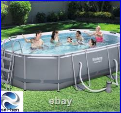 16FT Swimming Pool (488x305x107cm) Oval Frame Bestway 56448-10 in set