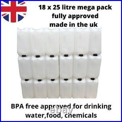 18 x 25 litre 25L 25000 ml new plastic bottle jerry can water container carrier