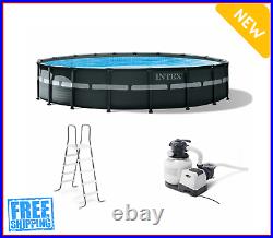 18Ft x 52In Intex Ultra XTR Frame Round Above Ground Swimming Pool Set with Pump
