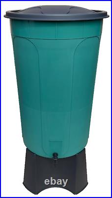 200 Litre Green Water Butt With Black Stand Tap & LID Waterbutt Water Storage