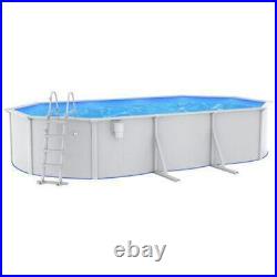 20FT Swimming Pool with Safety Ladder Above Ground Fun Swim Garden Pools 610 cm