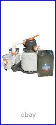 24ft large Swimming Pool 56475 with sand filter pump+25 kg+LED light. UK Stock
