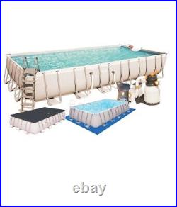 24ft large swimming Pool 56475 with sand filter pump+25 kg+LED light UK Stock