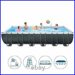 24ft x 12ft Ultra XTR Rectangular Frame Swimming Pool Set With Sand Filter 26364