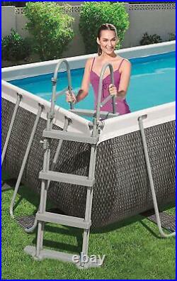 42 inch Bestway FlowClear Metal Frame Pool Step Ladder For Above Ground Swimming