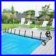 5.5 m Pool Cover Reel Set Adjustable Above Ground Pool Solar Cover Reel withWheel