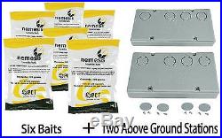 6 Baits & 2 Nemesis Termite Above Ground Monitor Bait Stations Pest Control