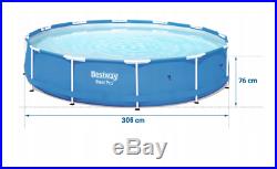 6in1 GARDEN SWIMMING POOL 305 cm 10FT Round Frame Above Ground Pool + PUMP SET