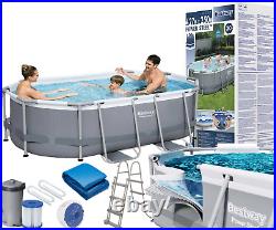 9 in set Bestway 56620 Frame Swimming Pool 14FT (427x250x100cm) Oval Frame
