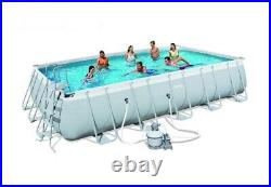 Above-Ground Pool Set with Sand Filter, Safety Ladder, Mat & Cover 18'x9'x4.8' ft