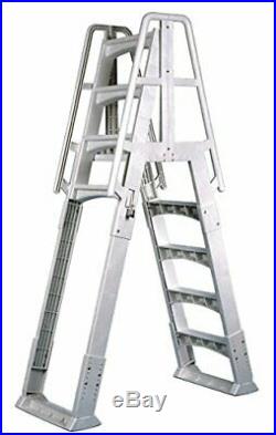 Adjustable Above Ground Swimming Pool Ladder with Arm Rails & Anti Skid Surface