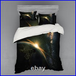Ambesonne Galaxy Scene Bedding Set Duvet Cover Sham Fitted Sheet in 3 Sizes
