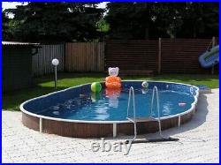 Aqua World 18ft x 12ft Satinwood Oval Pool with 8.5KW Heat Pump and SwimJet
