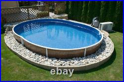 Aqua World 18ft x 12ft Satinwood Oval Swimming Pool with 8.5KW Heat Pump
