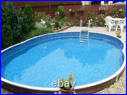 Aqua World 18ft x 12ft Satinwood Oval Swimming Pool with 8.5KW Heat Pump