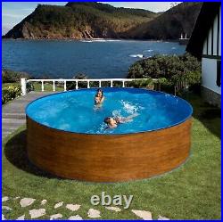 Aqua World Above Ground 15ft x 4ft Wood Effect Round Pool with Filter Pump