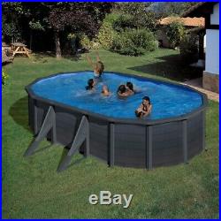 Aqua World Above Ground Graphite Effect 20ft x 12ft x 4ft Oval Swimming Pool
