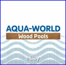 Aqua World Above Ground Steel Satinwood Effect 12ft x 3.5ft Round Swimming Pool