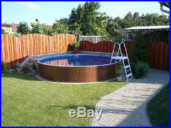 Aqua World Above Ground Steel Satinwood Effect 3.6m x 1.1m Round Swimming Pool