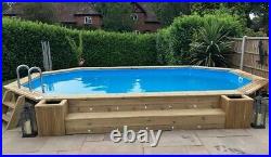 Aqua World Wooden Oblong Pool 6.07m x 3.96m x 1.31m with 10.5KW Heater & Covers