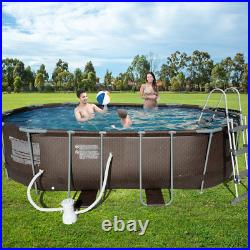 Avenli 14ft x 9ft x 39.5 Oval Frame Swimming Pool + Pump + accessories