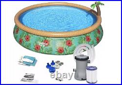 BESTWAY 15ft X 33in Paradise Palms Pool With Filter Pump Brand New