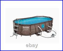 BESTWAY RATTAN PRINT OVAL SWIMMING POOL 14ft x 8.2ft x 39.5in ABOVE GROUND