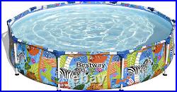 BESTWAY SAFARI SWIMMING POOL 305 cm 10FT Garden Round Frame Above Ground Pool