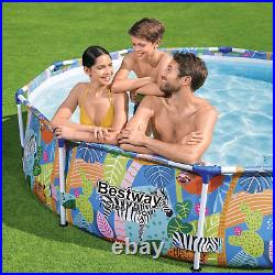 BESTWAY SAFARI SWIMMING POOL 305 cm 10FT Garden Round Frame Above Ground Pool