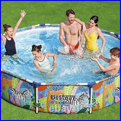 BESTWAY SAFARI SWIMMING POOL 305 cm 10FT Garden Round Frame Above Ground Pool