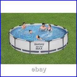 BESTWAY STEEL PRO-MAX WHITE ROUND ABOVE GROUND POOL 3.7mx77cm & FILTER PUMP. NEW