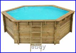 Beaufort Wooden Pool 4.1m x 4.1m (1.17m Deep) Above or In Ground Hexagonal Sw